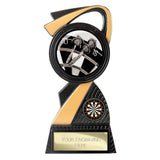 Personalised Darts Mania Award 155mm – Black and Gold with Free Engraving