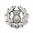 Pewter Scottish thistle pin badge with detailed thistle and leaves