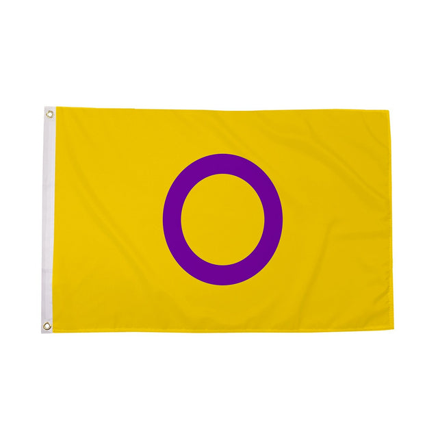 Flagmania Intersex (Yellow/Purple) Pride 5ft x 3ft Polyester Flag