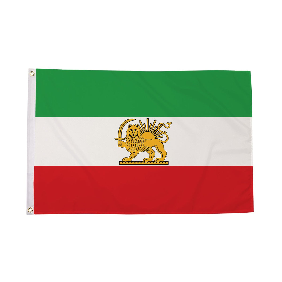 Flagmania Iran Old (Persia) 3ft x 2ft Polyester Flag on white background