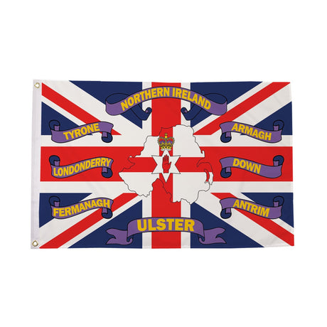 Flagmania Ireland Six Counties 3ft x 2ft Polyester Flag on white background