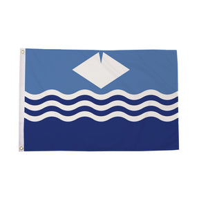 Flagmania Isle of Wight New (Waves) 3ft x 2ft Polyester Flag on white background