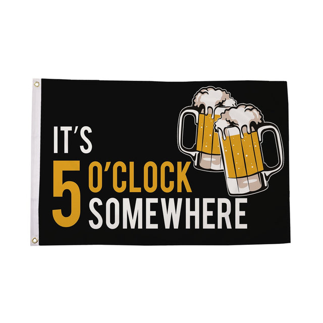 Flagmania It's 5 o'clock Somewhere Beer 8ft x 5ft polyester flag