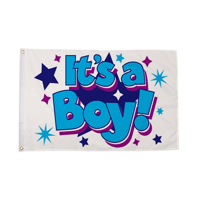Flagmania Its a Boy (Stars) 8ft x 5ft polyester flag