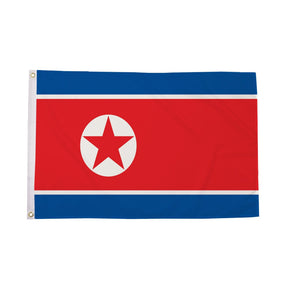 Flagmania Korea North 3ft x 2ft Polyester Flag on white background