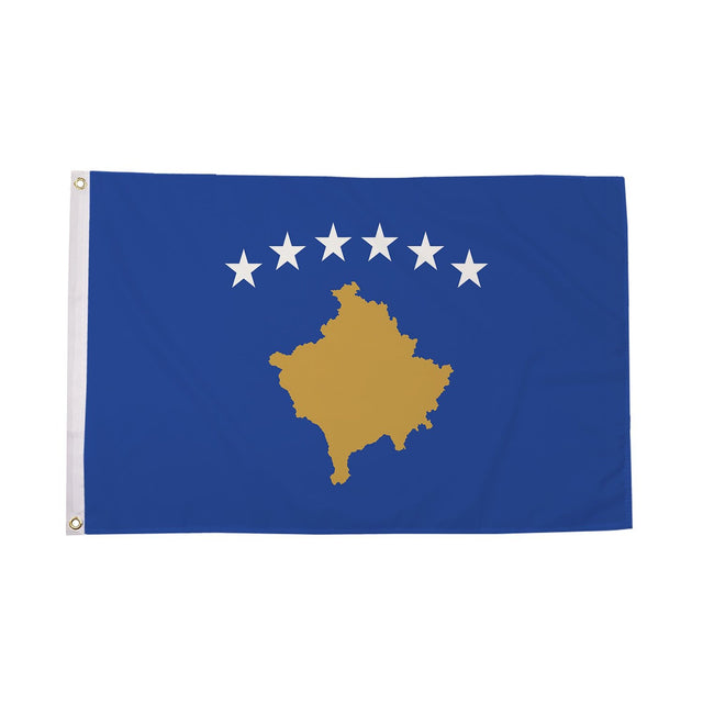 Flagmania Kosovo 3ft x 2ft Polyester Flag on white background