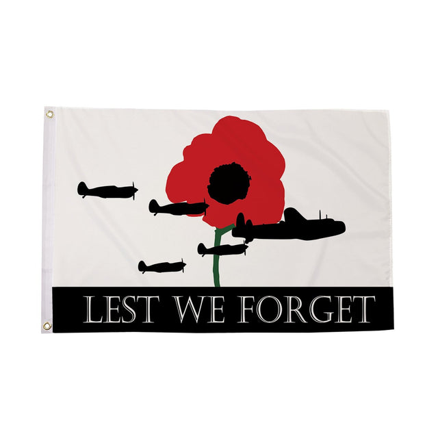 Flagmania Lest We Forget (RAF) 3ft x 2ft Polyester Flag on white background