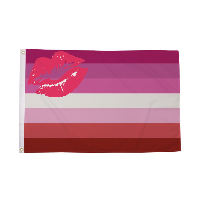 Flagmania Lipstick Lesbian 3ft x 2ft Polyester Flag on white background