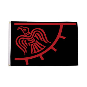 Flagmania Odinic Raven 3ft x 2ft Polyester Flag on white background