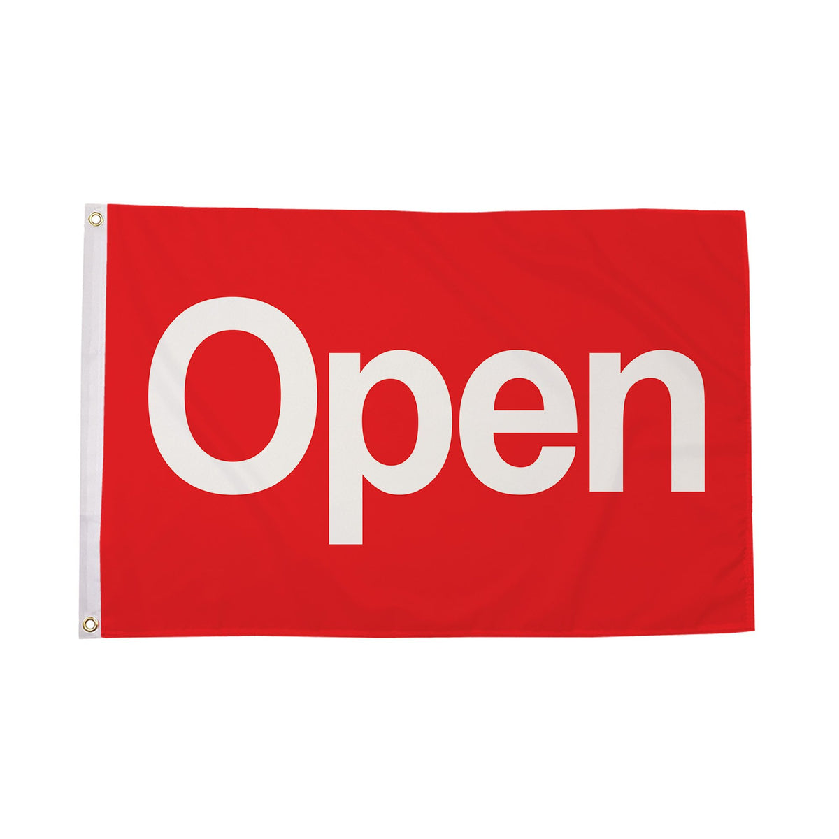 Flagmania Open (Red) 3ft x 2ft Polyester Flag on white background