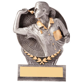 Personalised Falcon Darts Female Award 105mm – Silver and Gold with Free Engraving