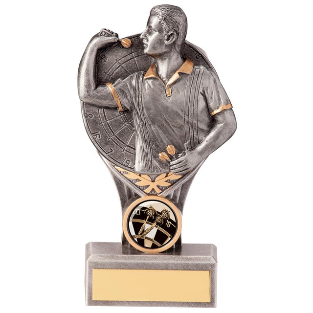 Personalised Falcon Darts Male Award 140mm – Silver and Gold with Free Engraving