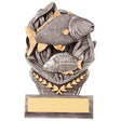 Resin fishing trophy with fish design and free personalised engraving for angling competitions