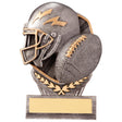 Falcon American Football Trophy with silver and gold helmet and football design including free personalised engraving.