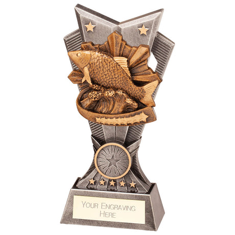 Spectre resin fishing trophy with detailed fish design and free personalised engraving