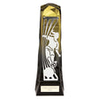Shard Football Female Award in gold and black featuring a female football silhouette with free personalised engraving.