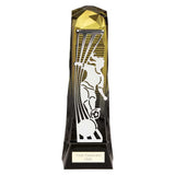 Shard Football Female Award in gold and black featuring a female football silhouette with free personalised engraving.