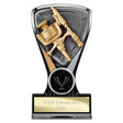 Wolverine resin fishing trophy featuring a fishing rod and reel design with free personalised engraving