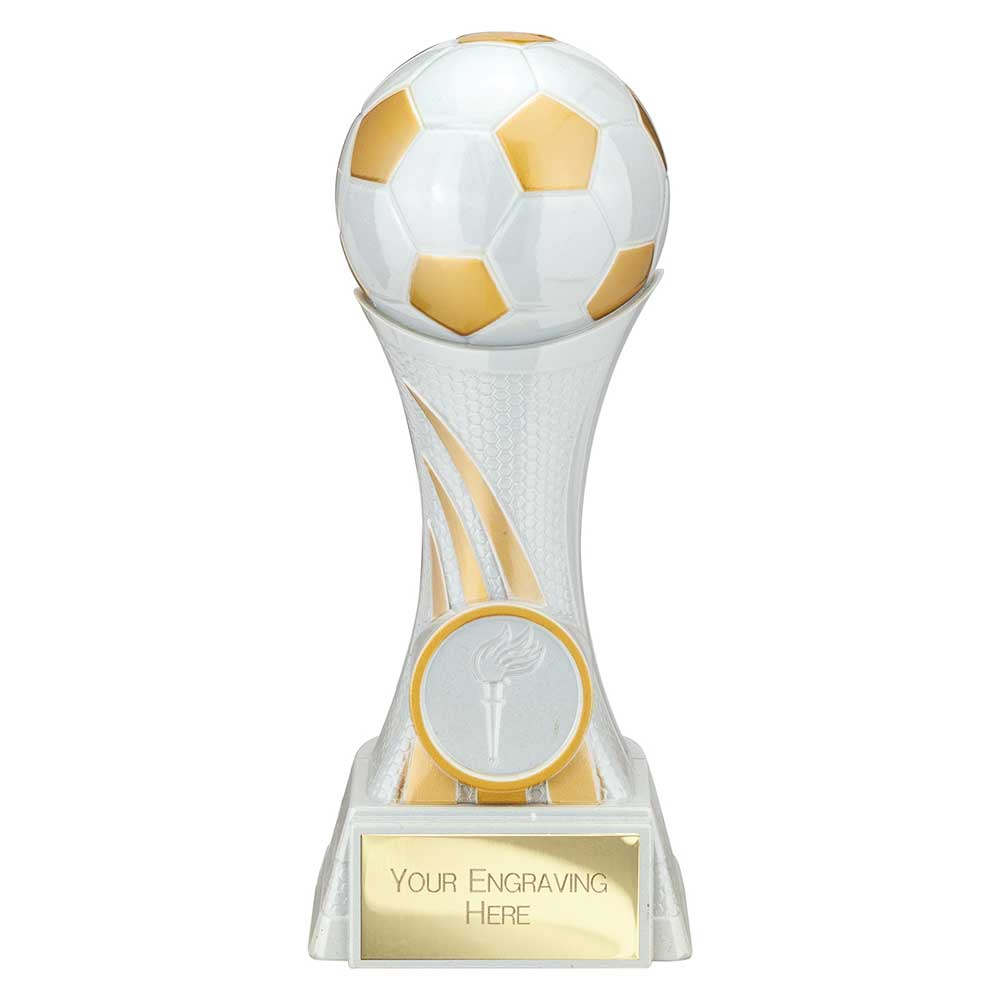 Attack Strike Football Trophy | White Resin Award | Free Engraving 160mm