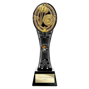 Personalised Maverick Extreme Tower Darts Award 260mm – Black and Gold with Free Engraving