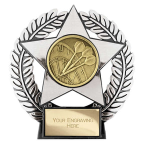 Personalised Emperor Star Darts Plaque 120mm – Silver with Free Engraving