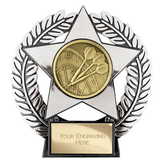 Personalised Emperor Star Darts Plaque 120mm – Silver with Free Engraving