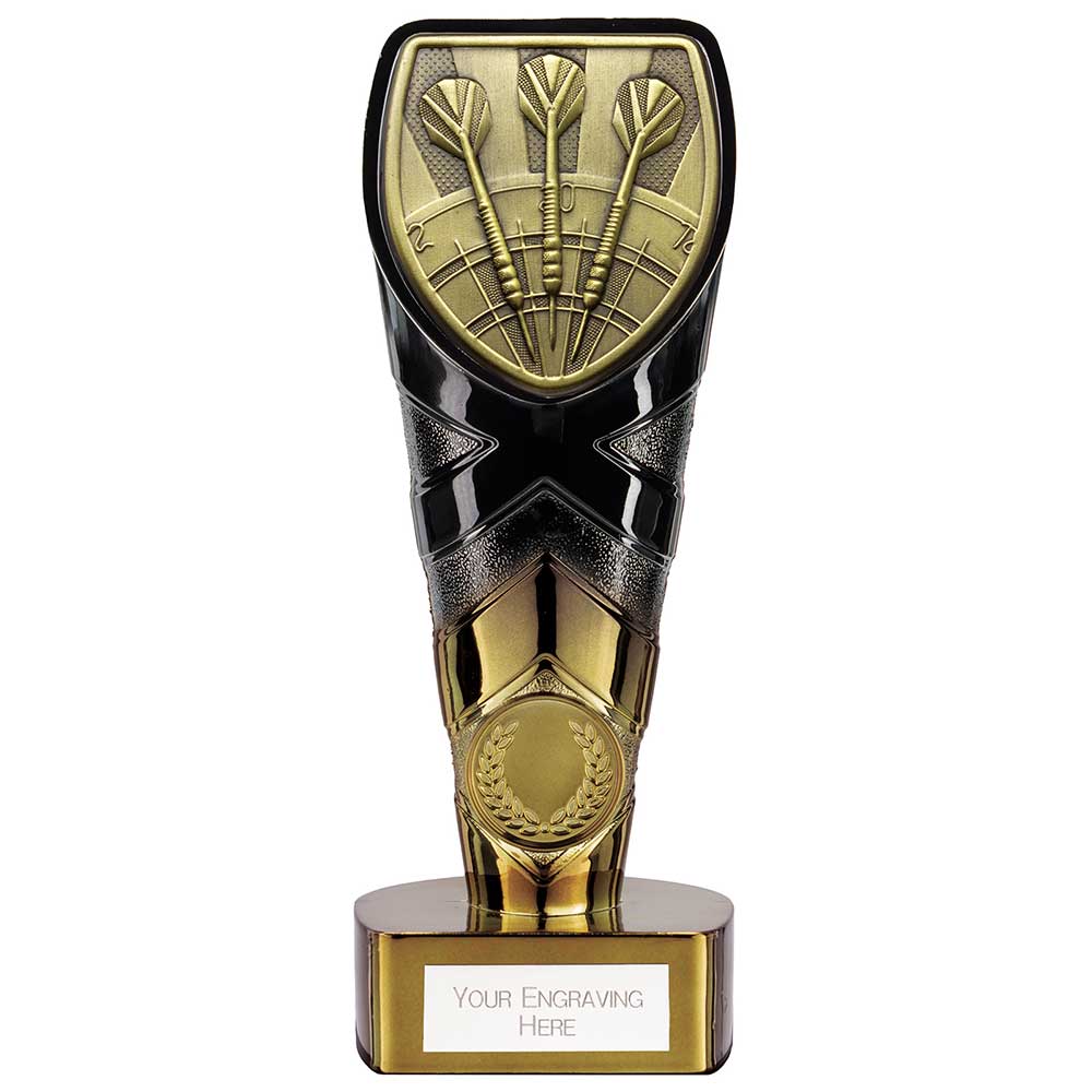 Personalised Fusion Cobra Darts Award 175mm – Black and Gold with Free Engraving