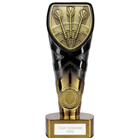 Personalised Fusion Cobra Darts Award 175mm – Black and Gold with Free Engraving