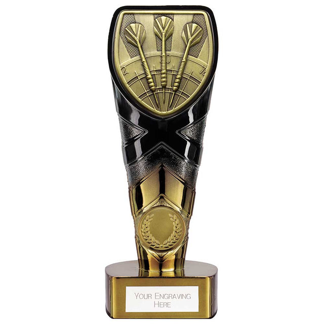 Personalised Fusion Cobra Darts Award 175mm – Black and Gold with Free Engraving