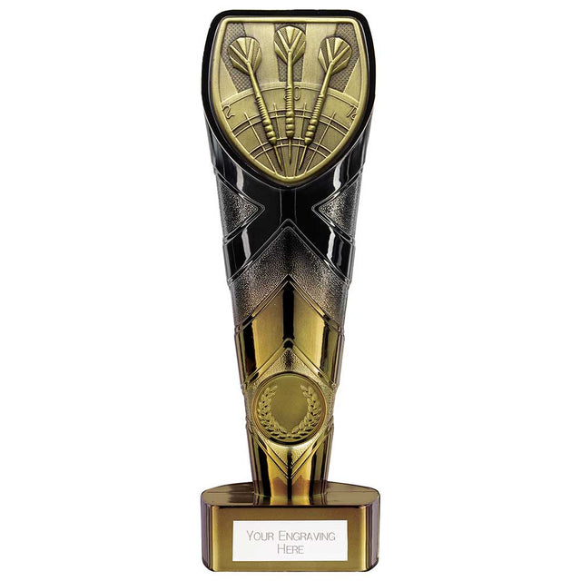 Personalised Fusion Cobra Darts Award 200mm – Black and Gold with Free Engraving