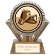 Apex resin boxing trophy with 25mm boxing centre and personalised engraving plate.