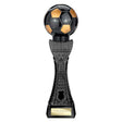 Black Viper Tower black and gold resin football trophy with personalised engraving plate