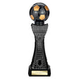 Black Viper Tower black and gold resin football trophy with personalised engraving plate