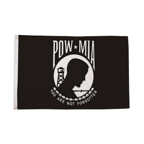 Flagmania POW MIA White Logo 5ft x 3ft Polyester Flag