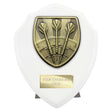Personalised Cobra Darts Shield Award 125mm – White with Free Engraving
