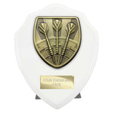 Personalised Cobra Darts Shield Award 125mm – White with Free Engraving