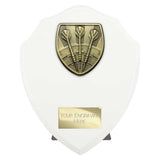 Personalised Cobra Darts Shield Award 175mm – White with Free Engraving