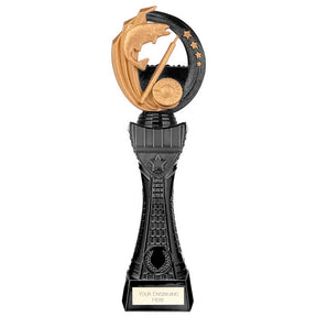 Renegade Heavyweight resin fishing trophy featuring a leaping fish, fishing rod and free personalised engraving