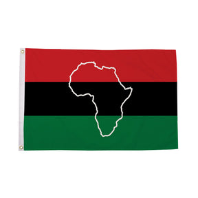 Flagmania Pan African with Map 5ft x 3ft Polyester Flag