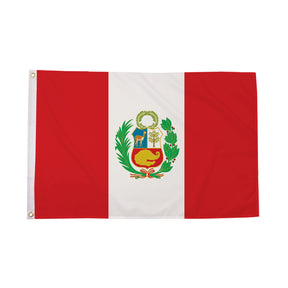 Flagmania Peru Crest 3ft x 2ft Polyester Flag on white background