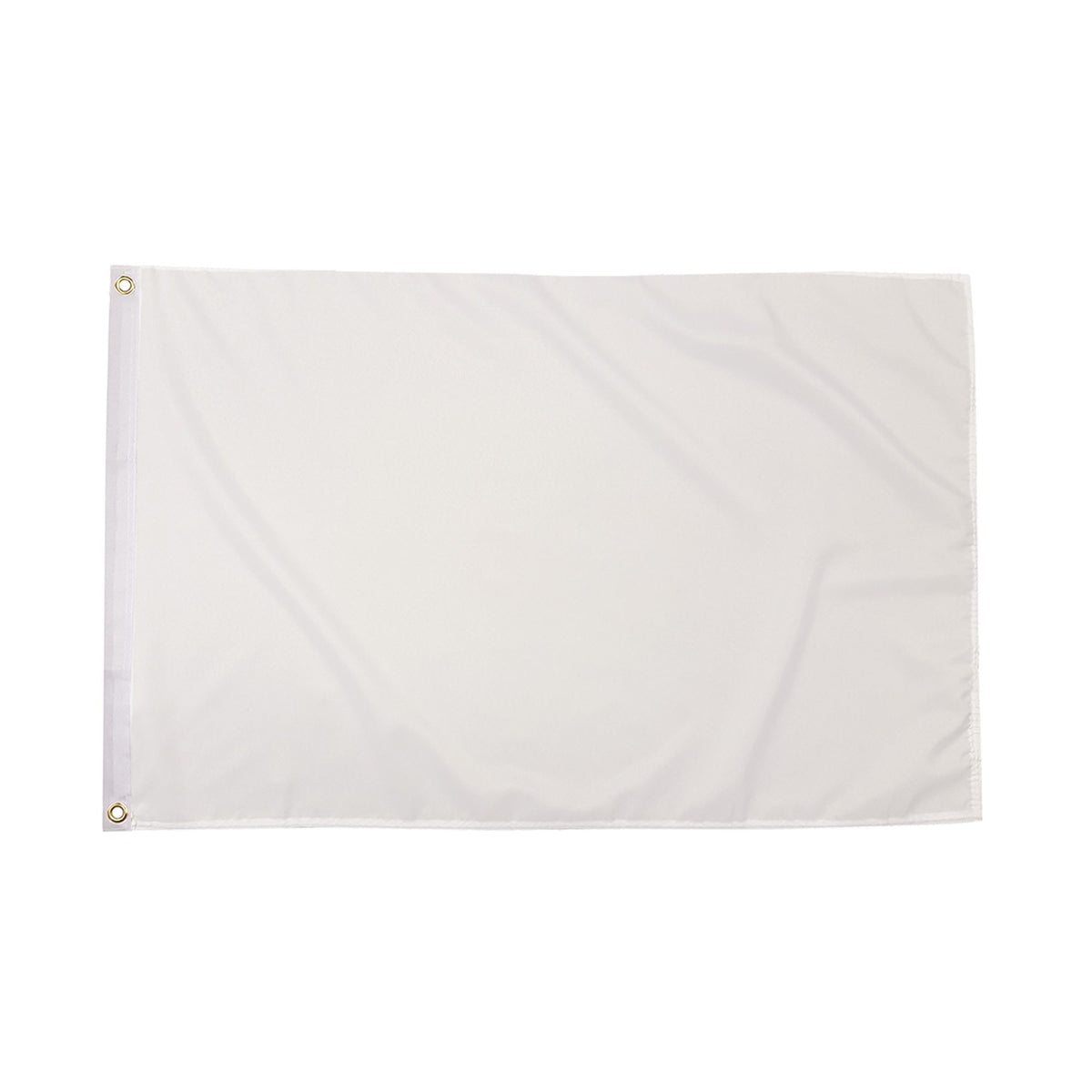 Flagmania Plain White Flag (Sleeved) 5ft x 3ft 5ft x 3ft Polyester Flag