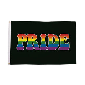Flagmania Pride (Black Background) 5ft x 3ft Polyester Flag