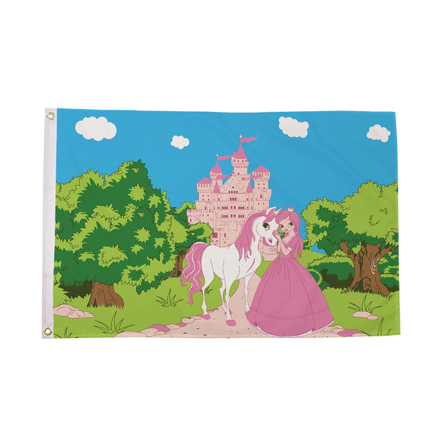 Flagmania Princess Pony Castle 5ft x 3ft Polyester Flag