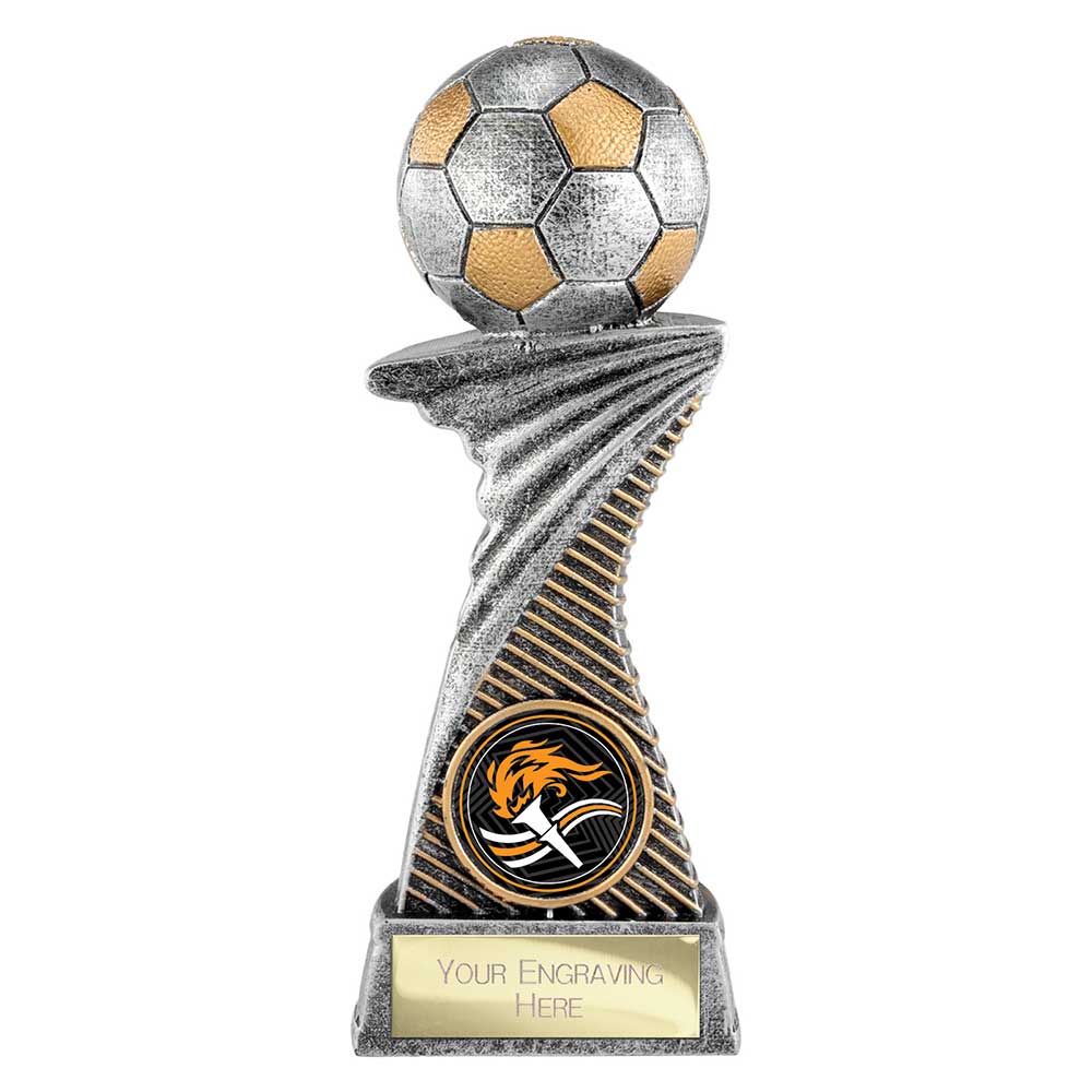 Dynamic Football Trophy Resin Award with Free Engraving and Football Centre