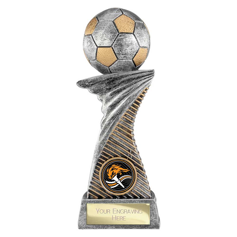 Dynamic Football Trophy Resin Award with Free Engraving and Football Centre