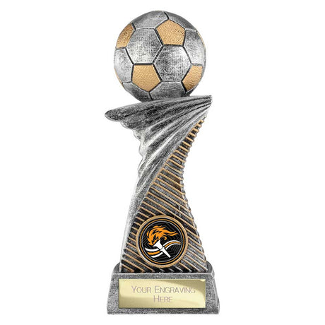 Dynamic Football Trophy Resin Award with Free Engraving and Football Centre