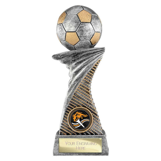 Dynamic Football Trophy Resin Award with Free Engraving and Football Centre