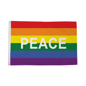 Flagmania Rainbow Peace 3ft x 2ft Polyester Flag on white background