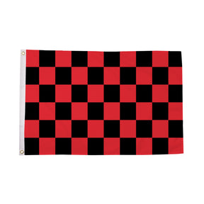 Flagmania Red and Black Check 5ft x 3ft Polyester Flag