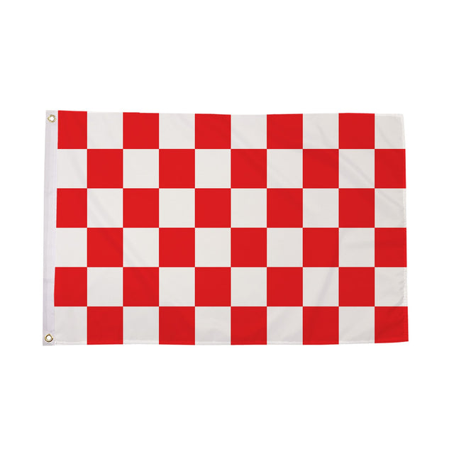 Flagmania Red and White Check 3ft x 2ft Polyester Flag on white background